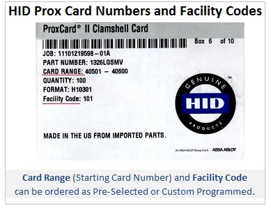 HID Prox card numbers and facility codes - IDCardGroup.com