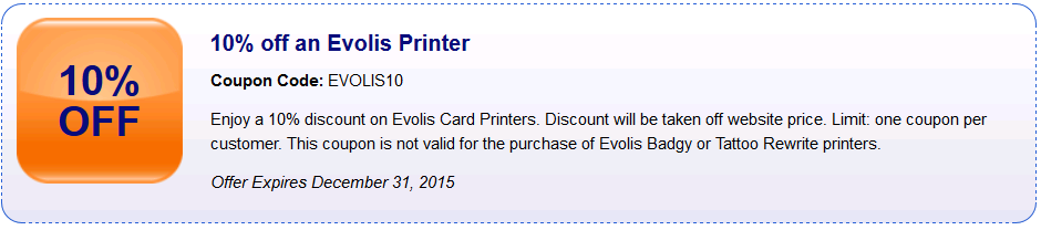 10% off Evolis card printers at IDCardGroup.com