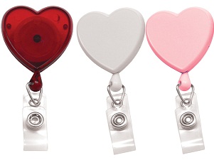 Heart shaped badge reels - great for heart awareness