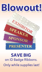 Save 35% on ID badge holder ribbons in April at IDCardGroup.com