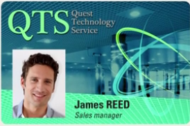 Employee ID card printed on the Badgy printer by Evolis