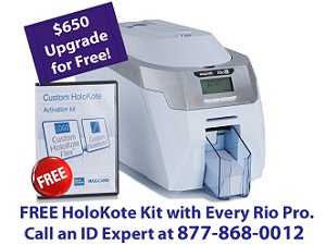 Get $650 in custom security upgrades with custom Holokote - free with every Magicard Rio Pro Card Printer purchase through May 31, 2012
