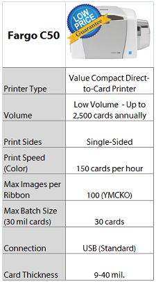 Fargo C50 Card Printer Quick Specs - IDCardGroup.com