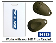 Schlage Prox Cards & Keyfobs are HID Compatible
