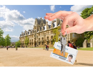 Use this handy Plastic Badge Holder with Key Ring for your College ID Card