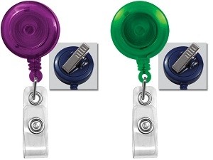Translucent Badge Reel w/Swivel Clip-Pack of 25