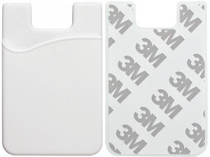 White Silicone Cell Phone Wallet-100 pack