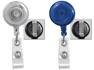 Standard Round Badge Reel-Translucent w/Slide Clip-25 pack