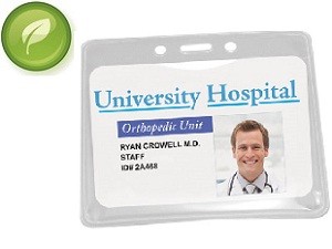 Eco-Friendly Large Horiz Badge Holder-100 Pack