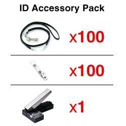 Standard ID Accessory Pack - Lanyards & Clips - 100 Pack