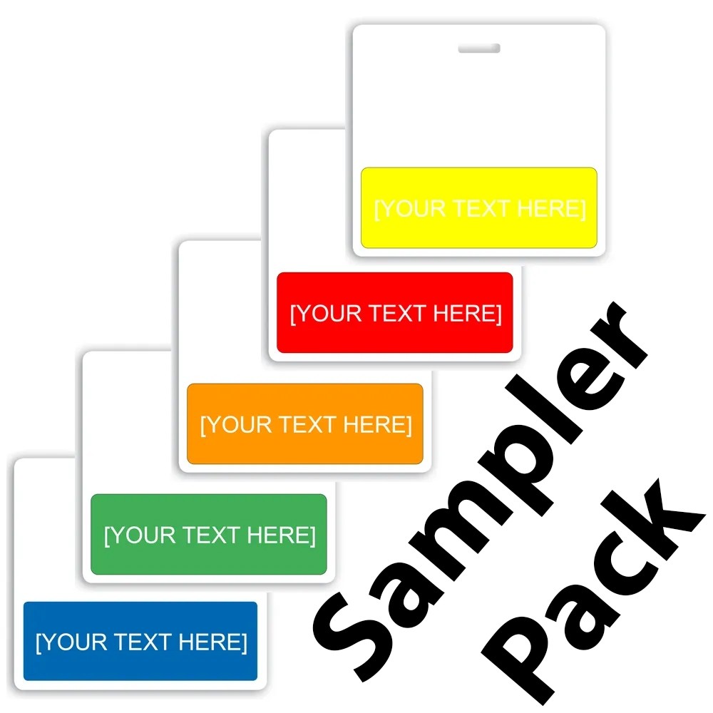 Title badge backer sample pack