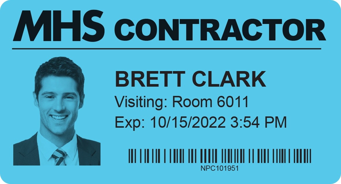 Blue Thermal Printable Visitor Badge, 4" - Qty. 1,000