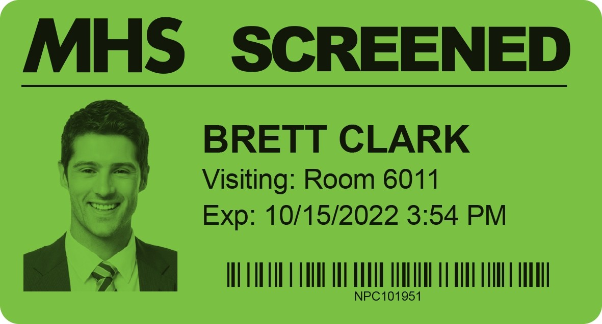 Green Thermal Printable Visitor Badge, 4" - Qty. 1,000