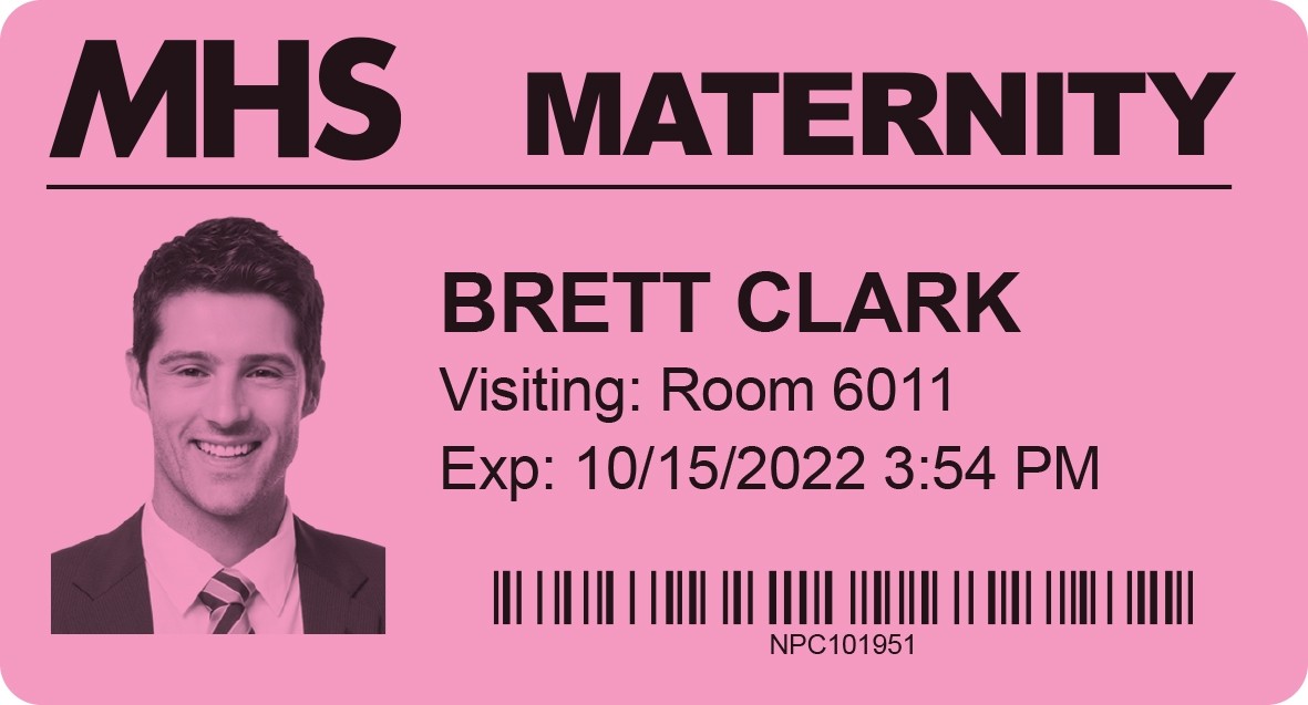 Pink Thermal Printable Visitor Badge, 4" - Qty. 1,000