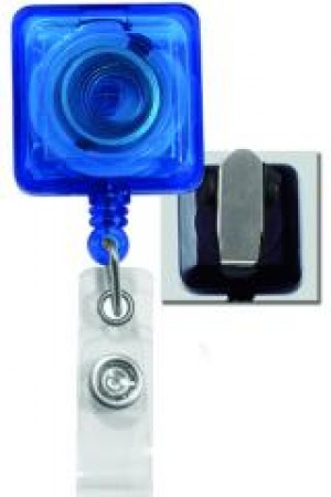 Square Badge Reel with Spring Clip - 25 pack