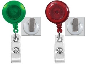 Round Badge Reel-Translucent w/Spring Clip