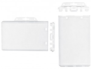 Box Of 50 Clear Plastic Horizontal Permanent Locking Card Holder 