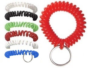 Plastic Wrist Coil w/Key Ring-250 pack