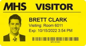 Yellow Thermal Printable Visitor Badge, 4" - Qty. 1,000