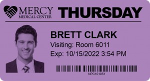 Purple Thermal Printable Visitor Badge, 4" - Qty. 1,000